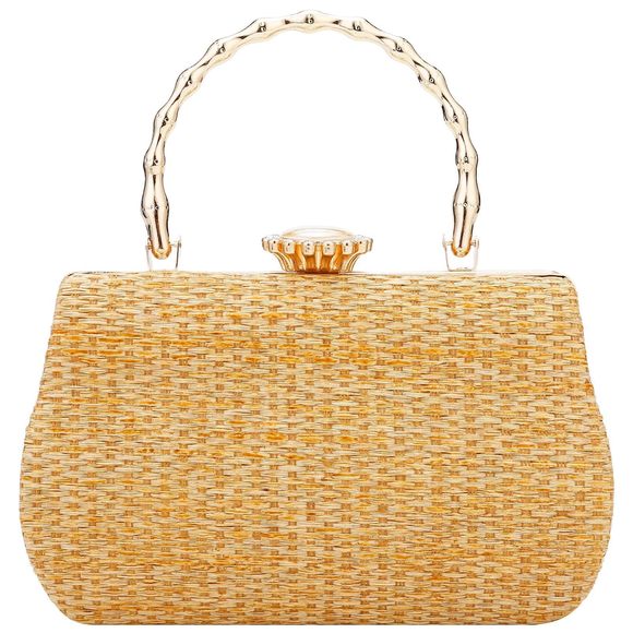 Straw Clutch Purses Summer Trendy Rattan Beach Bags Wicker Woven :P - Picture 1 of 6